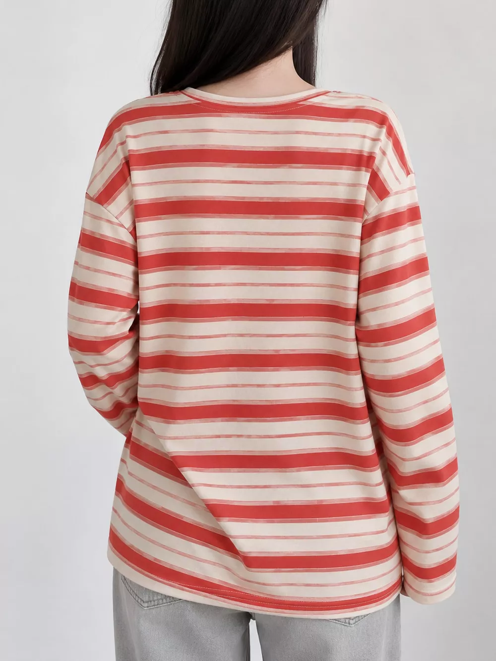 Oversized Striped Crew Neck T-Shirt, image 16