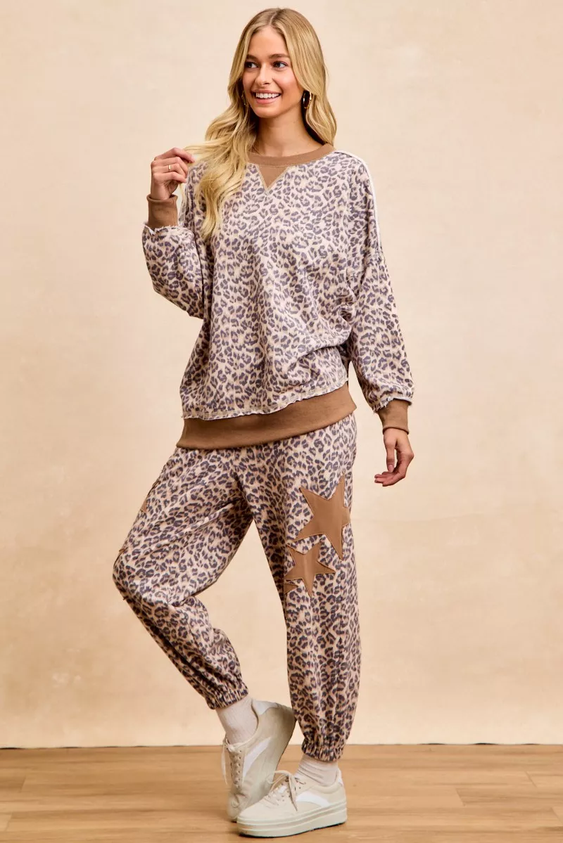 Leopard Printed French Terry Sweatshirt, image 8