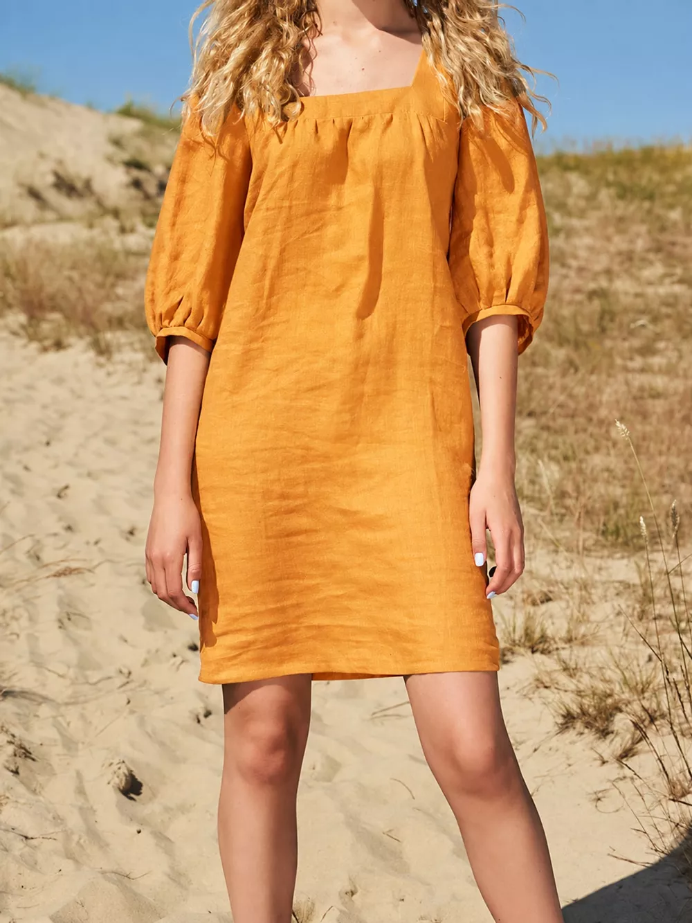 Square Neck Puff Sleeve Mini Dress, image 41