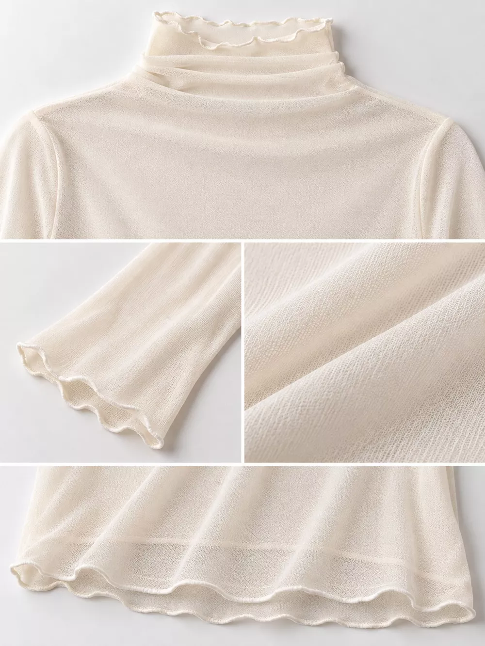 Turtleneck Long Sleeve Slim Fit T-Shirt, image 25