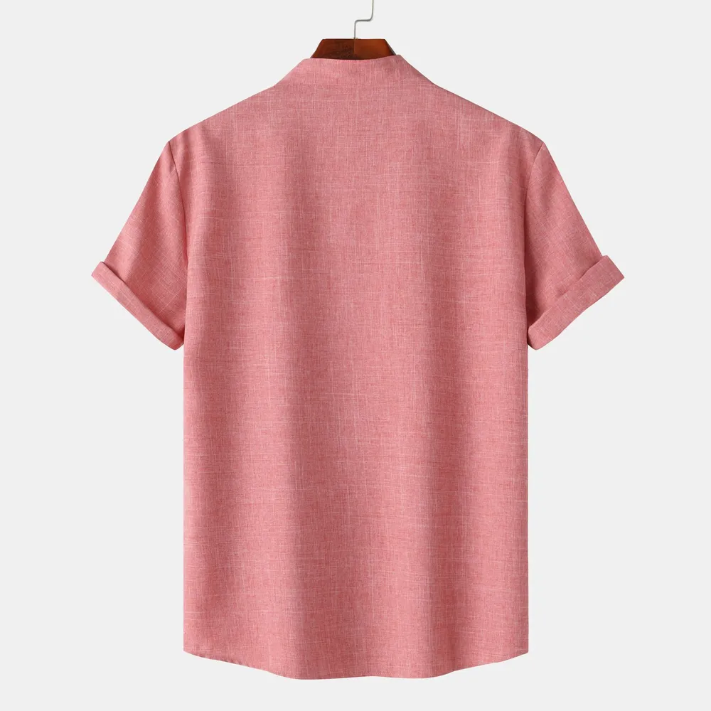 Men's Casual Roll-Up Sleeves Blouse, image 2