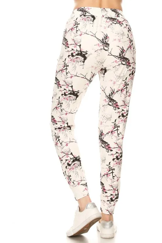 Full Size Buttery Soft Printed Joggers with Drawstring Plus Size, image 3