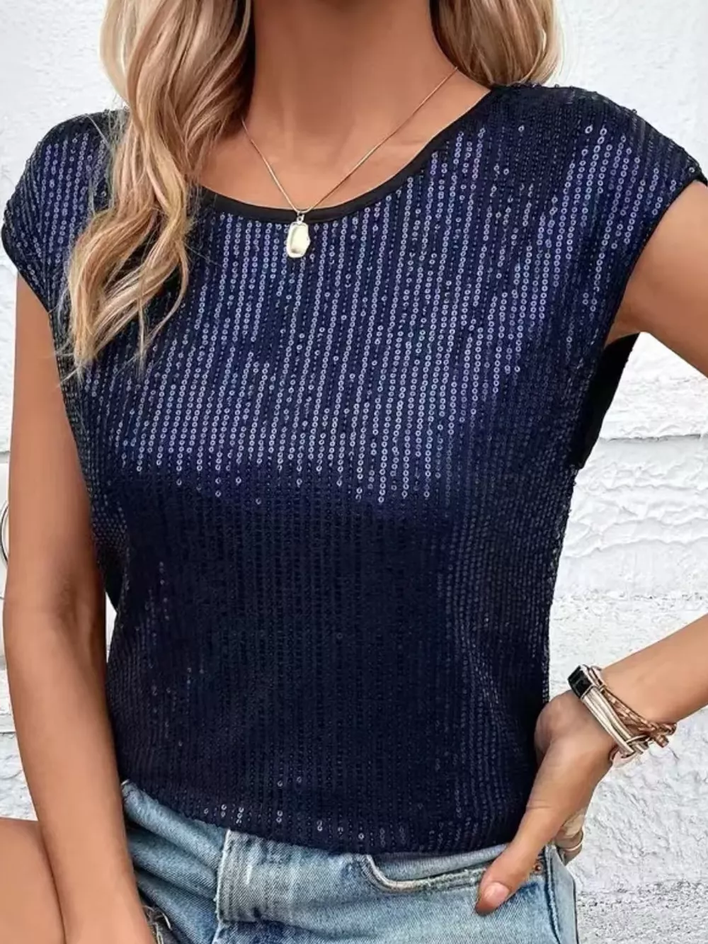 Sequin Round Neck Tank, image 13
