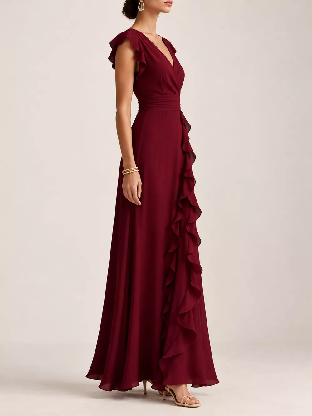 Ruffled Surplice Sleeveless Maxi Dress, image 27
