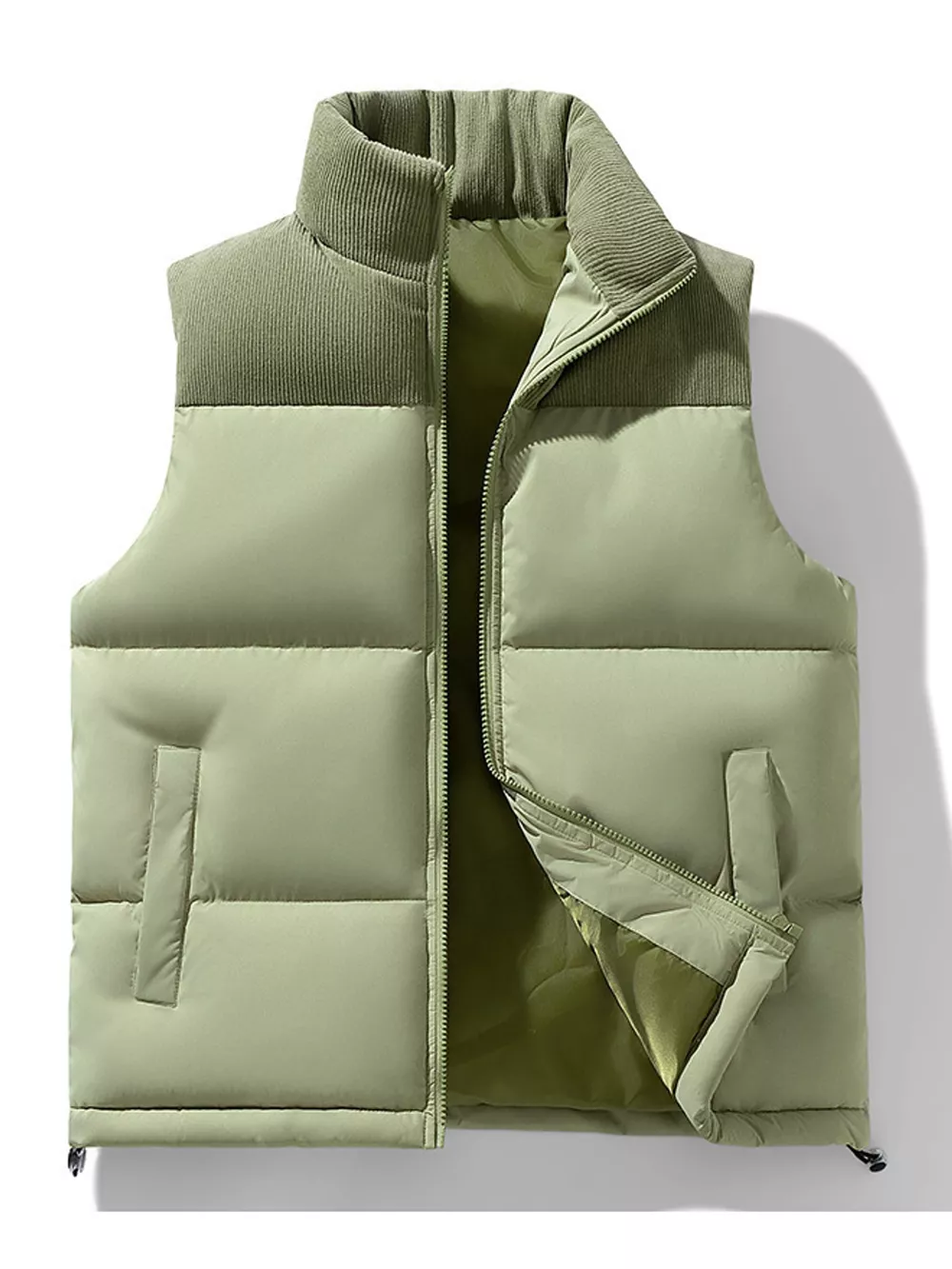 Men's Full Size Corduroy Patchwork Puffer Vest Plus Size, image 16