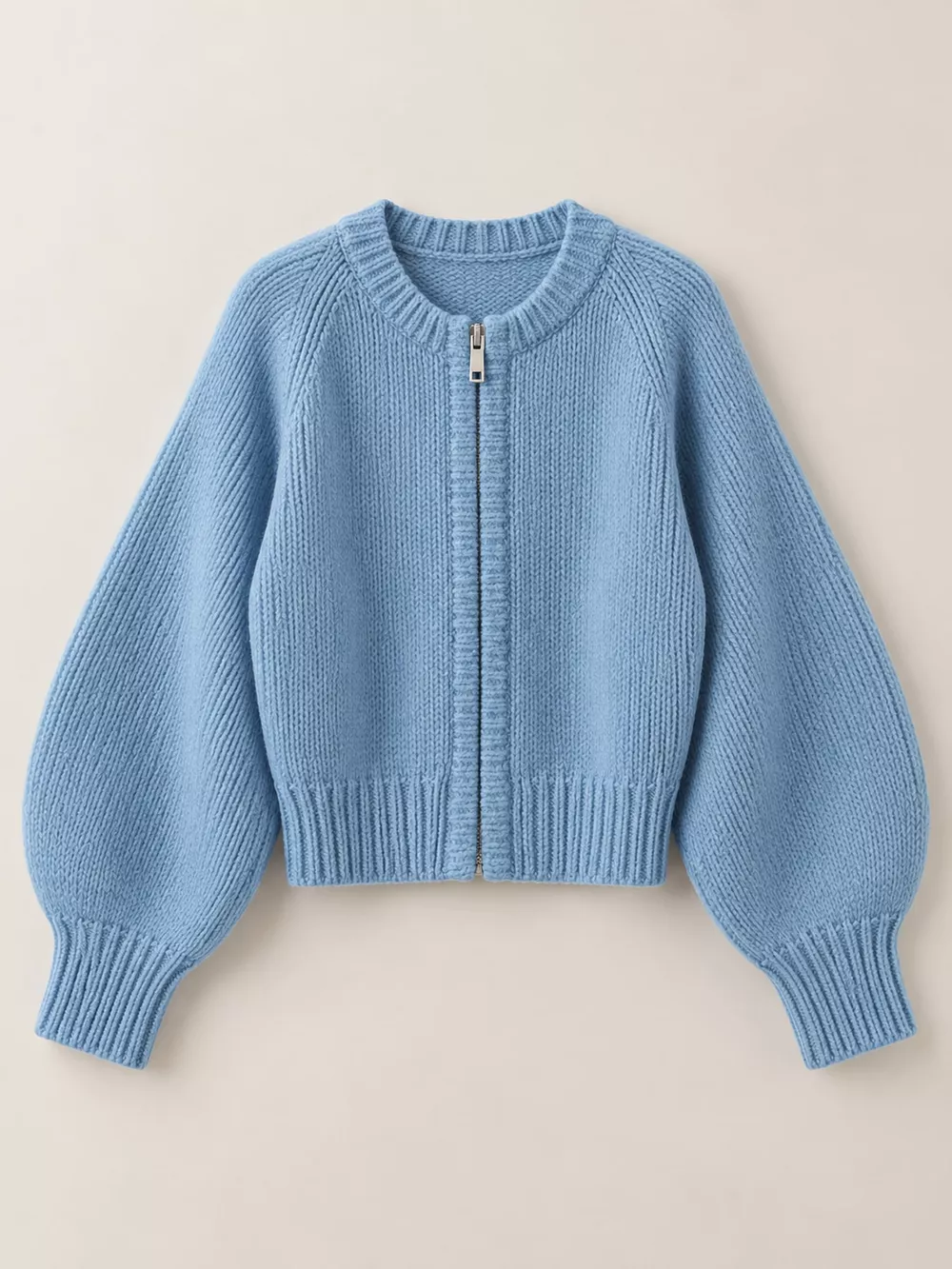 Ribbed Hem Zip-Up Cardigan, image 16