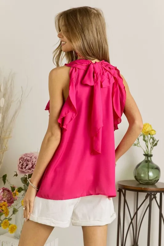 Ruffled Grecian Neck Top, image 4