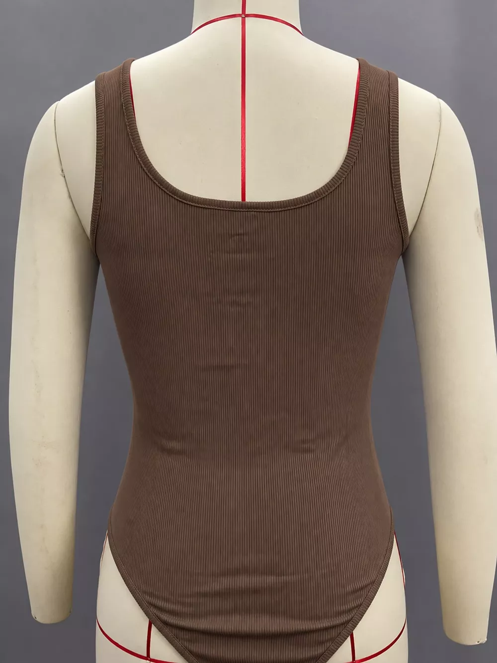 Full Size Ribbed Knit Sleeveless Scoop Neck Bodysuit Plus Size, image 15