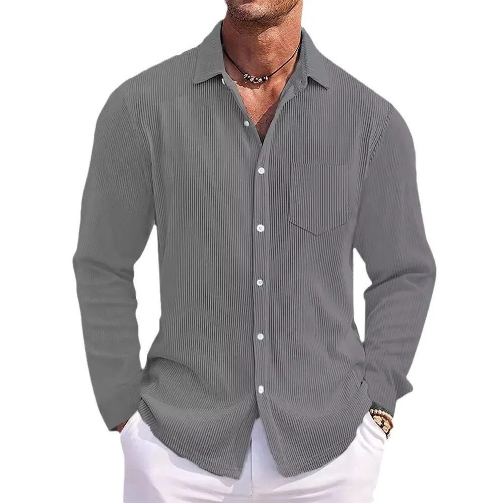 Men's Full Size Button Down Long Sleeve Shirt Plus Size, image 4