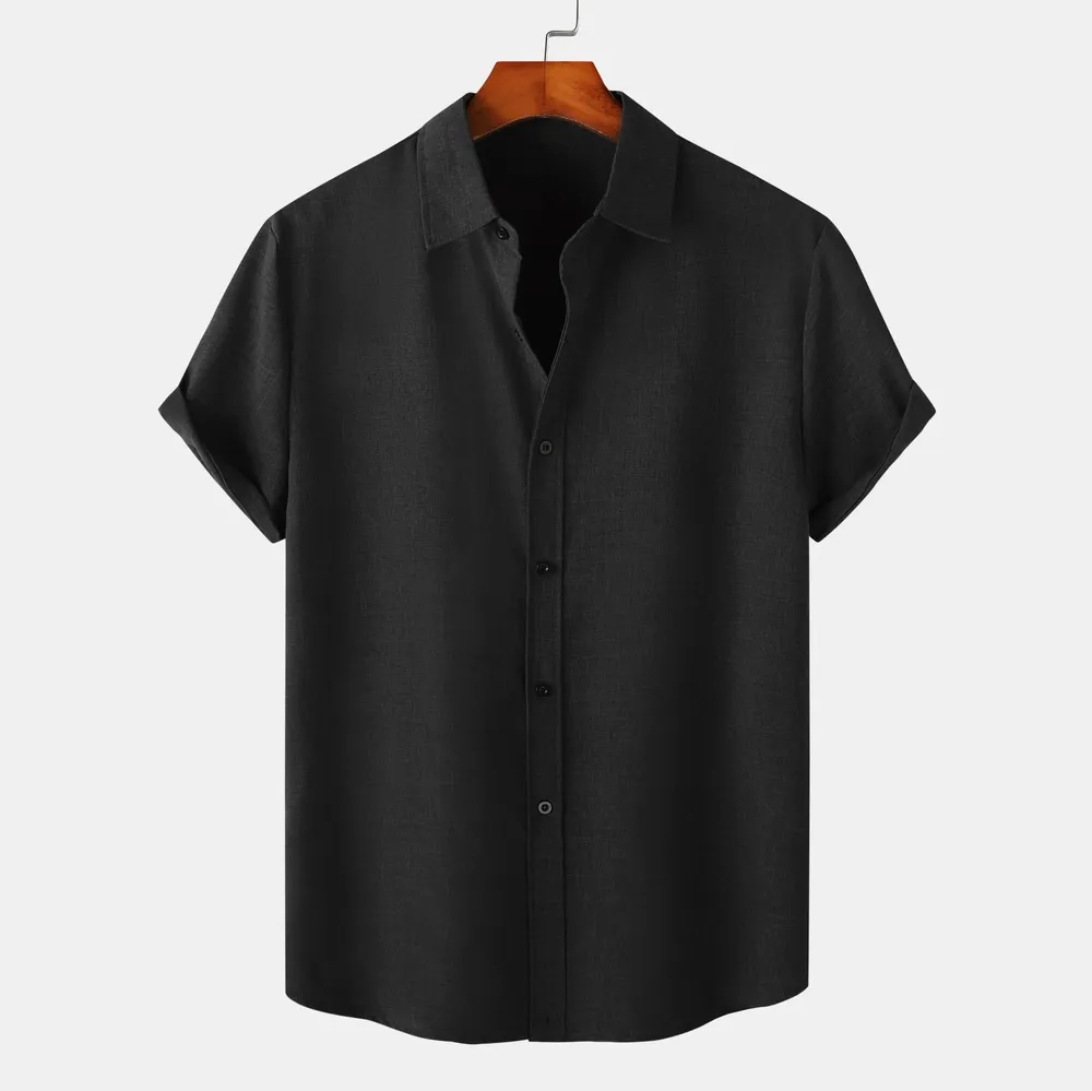 Men's Plus Size Short Sleeve Button-Up Casual Shirt