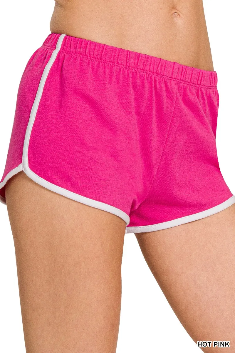 Elastic Waistband Dolphin Shorts