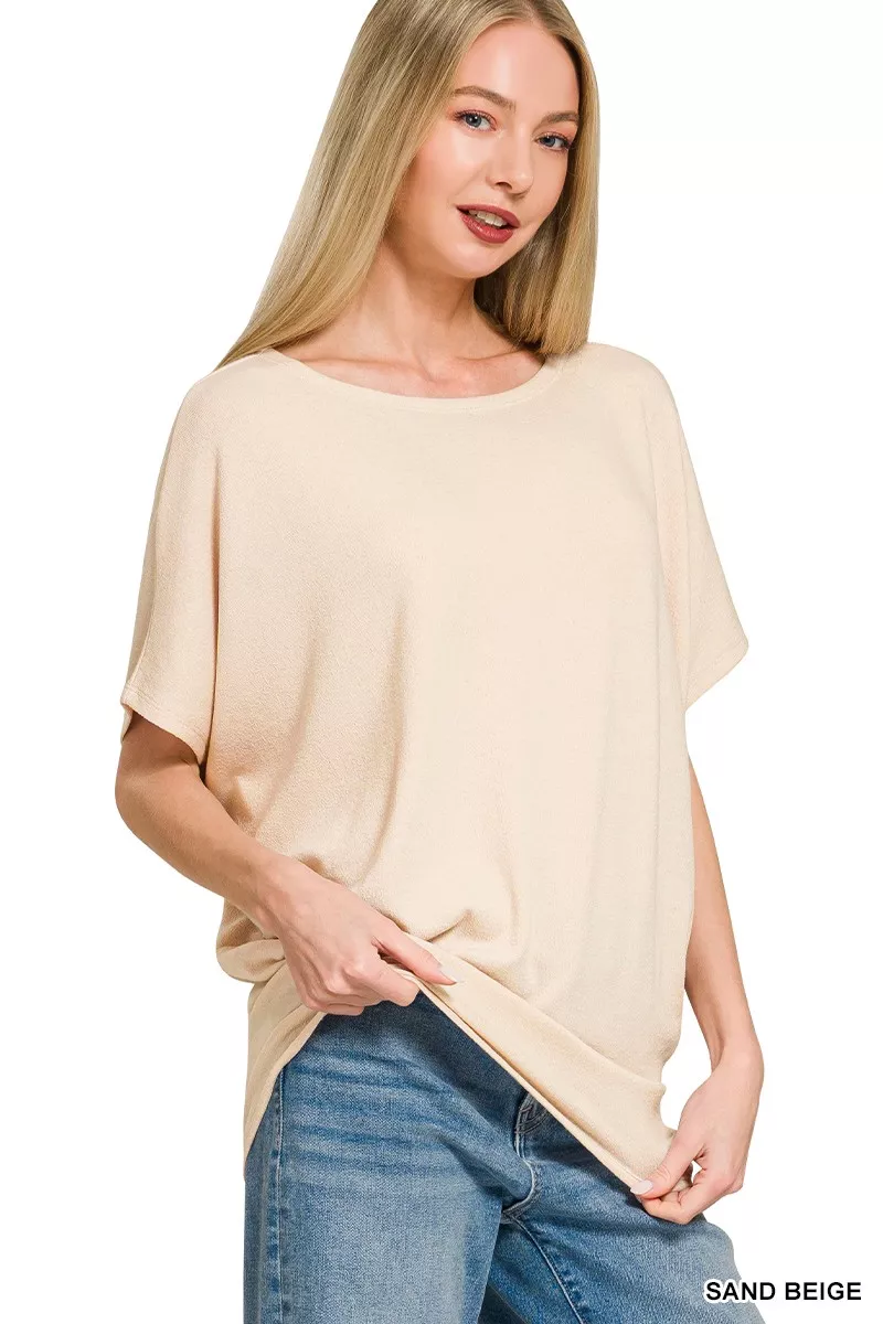 Hacci Dolman Sleeve Boat Neck Top, image 2