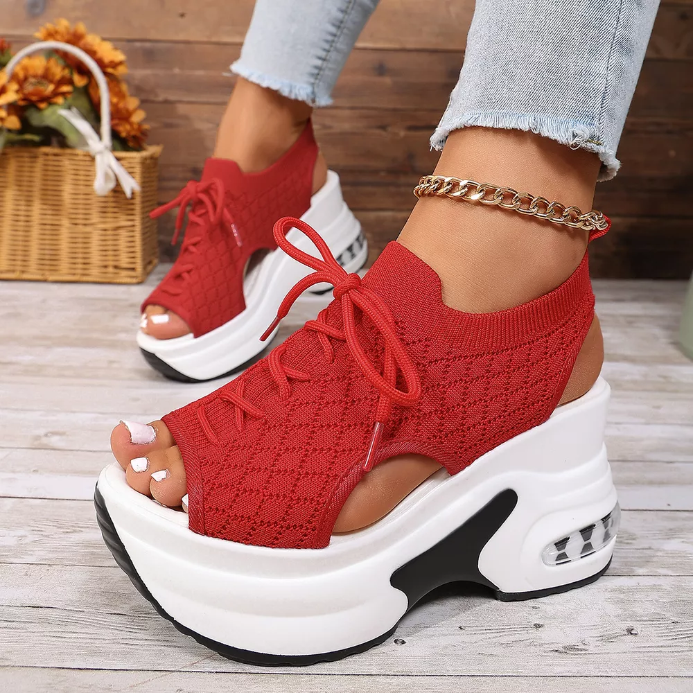 Peep Toe Wedge Sandals, image 11