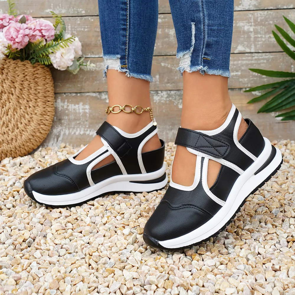Round Toe Contrast Sneakers, image 3