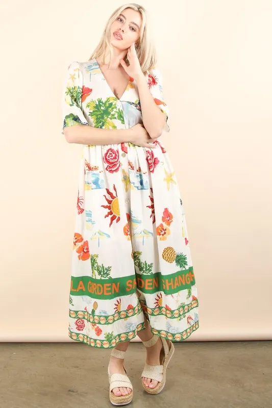 Button Down Printed Midi Dress, image 4