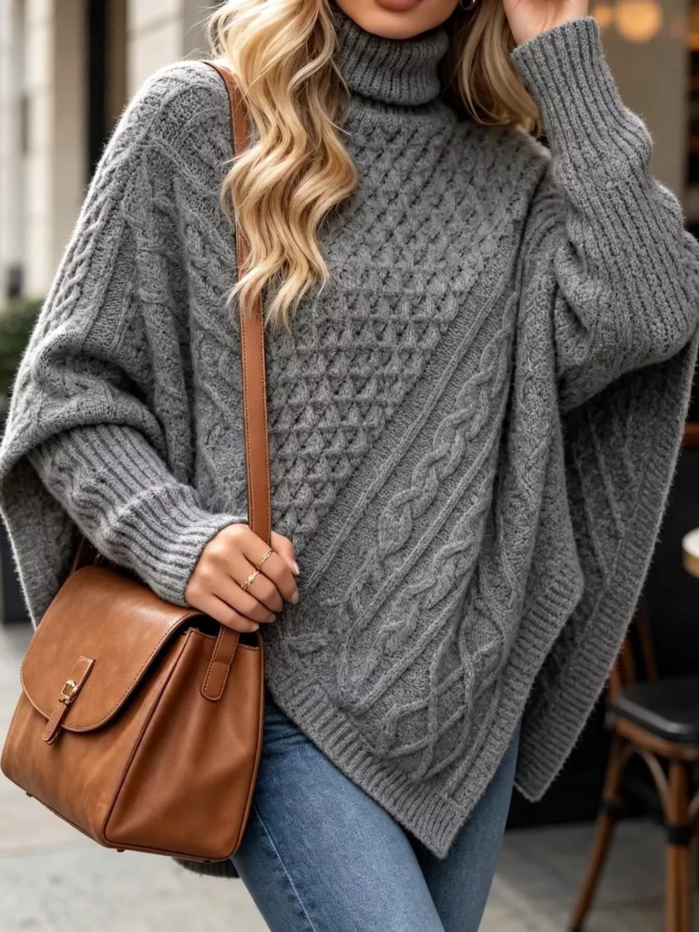 Turtleneck Cable-Knit Sweater, image 4