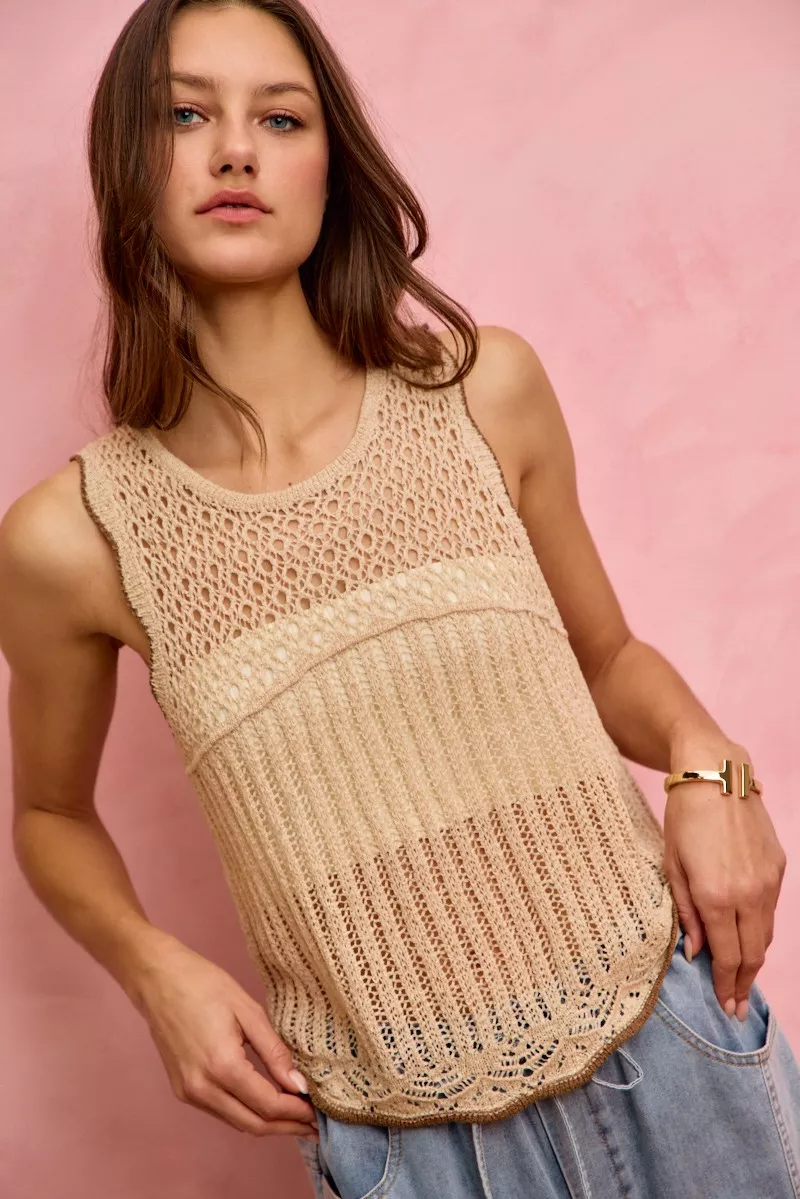 Crochet Lace Light Weight Sweater Vest, image 5