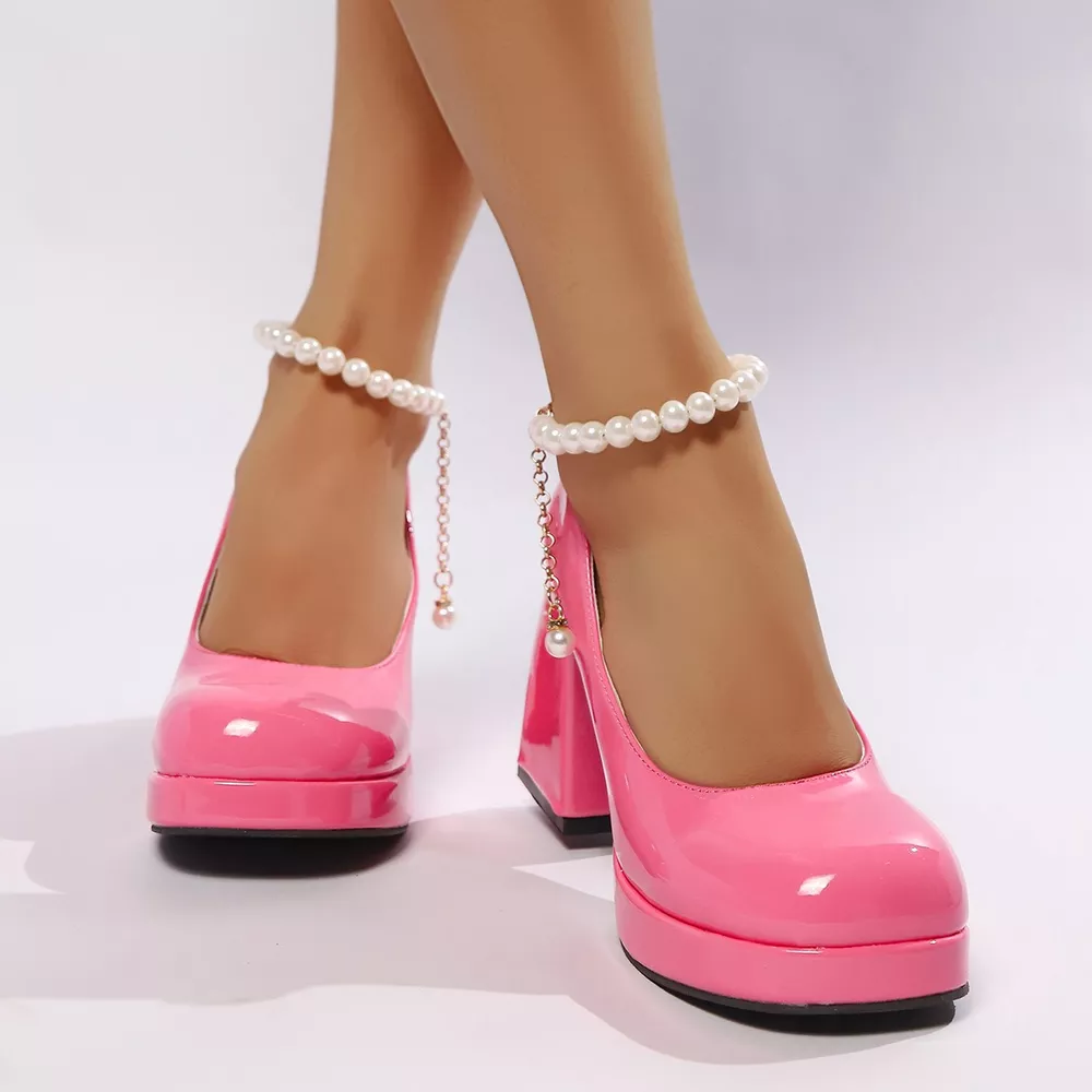 Round Toe Block Heels Pumps, image 10