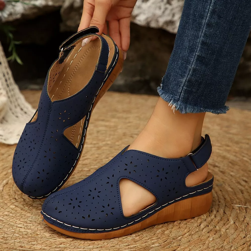 Round Toe Wedge Sandals, image 6