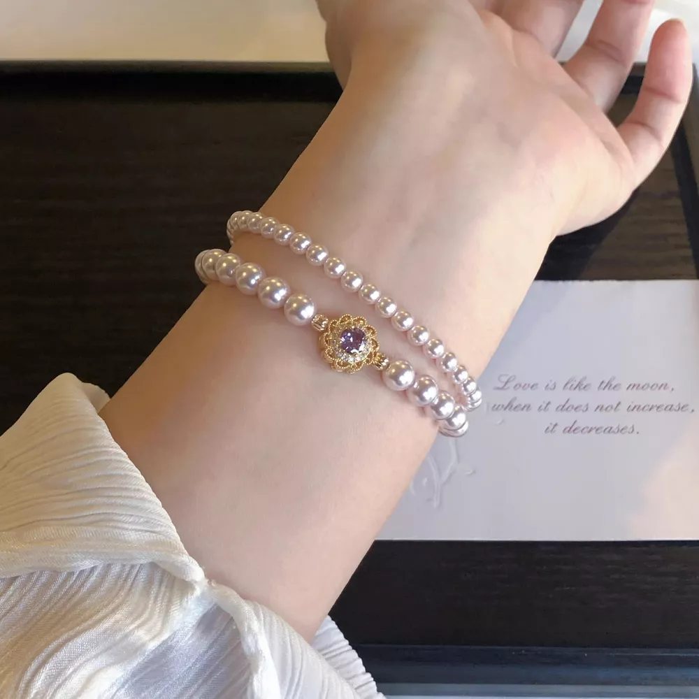 18K Gold-Plated Pearl Bracelet, image 3