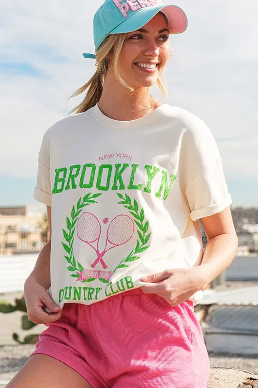 Brooklyn Graphic Round Neck Short Sleeve Top, image 4