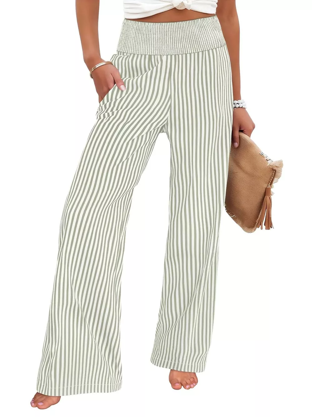 Striped Wide-Leg Pants, image 16