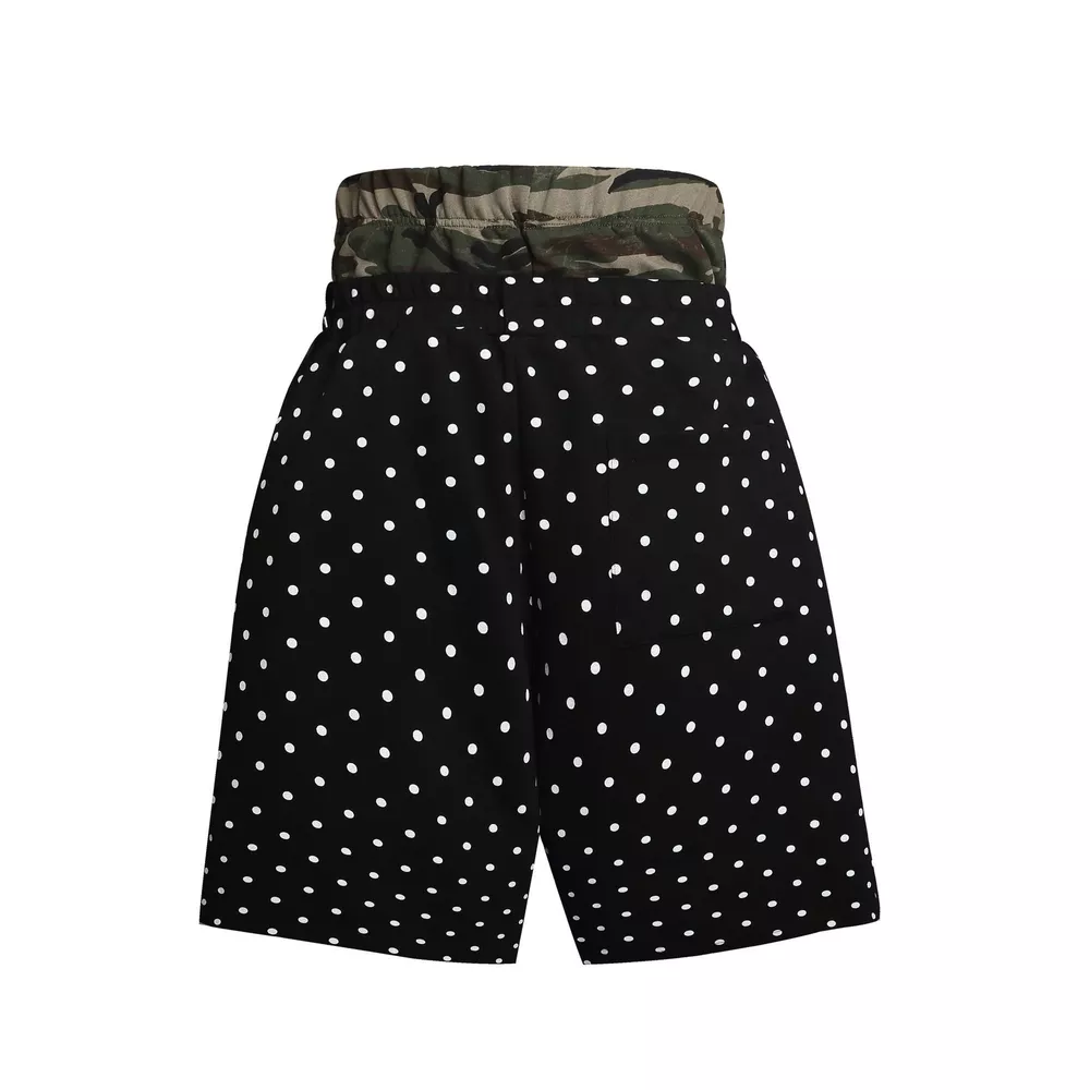 Men's Polka Dot Boxing Shorts with Camouflage Waistband, image 3