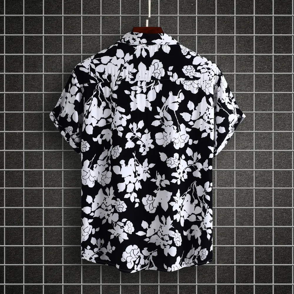 Men's Plus Size Printed Short Sleeve Casual Shirt, image 2