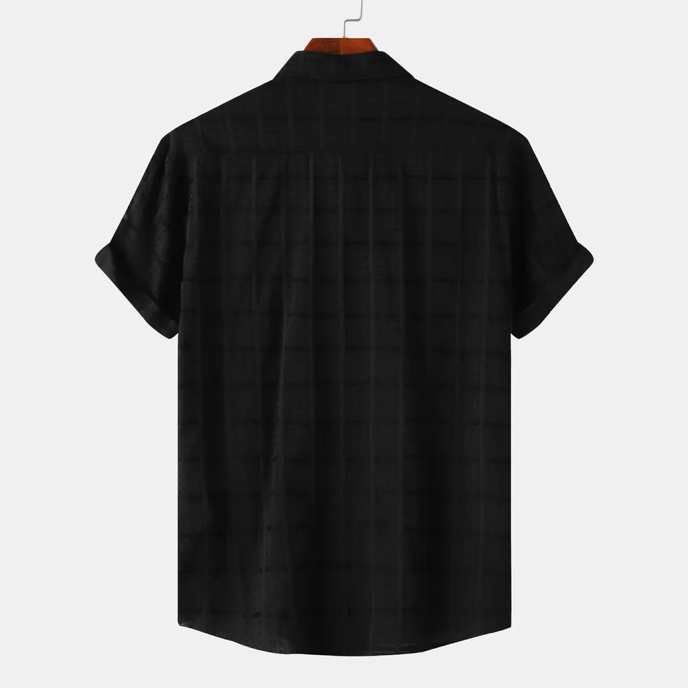 Men's Casual Short Sleeve Button Down Shirt, image 6