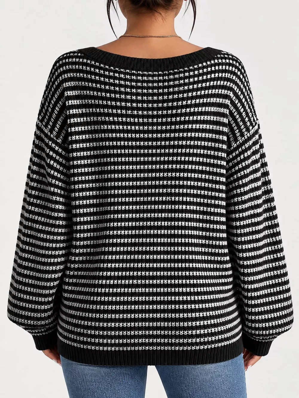 Striped Knit Boat Neck Sweater, image 19