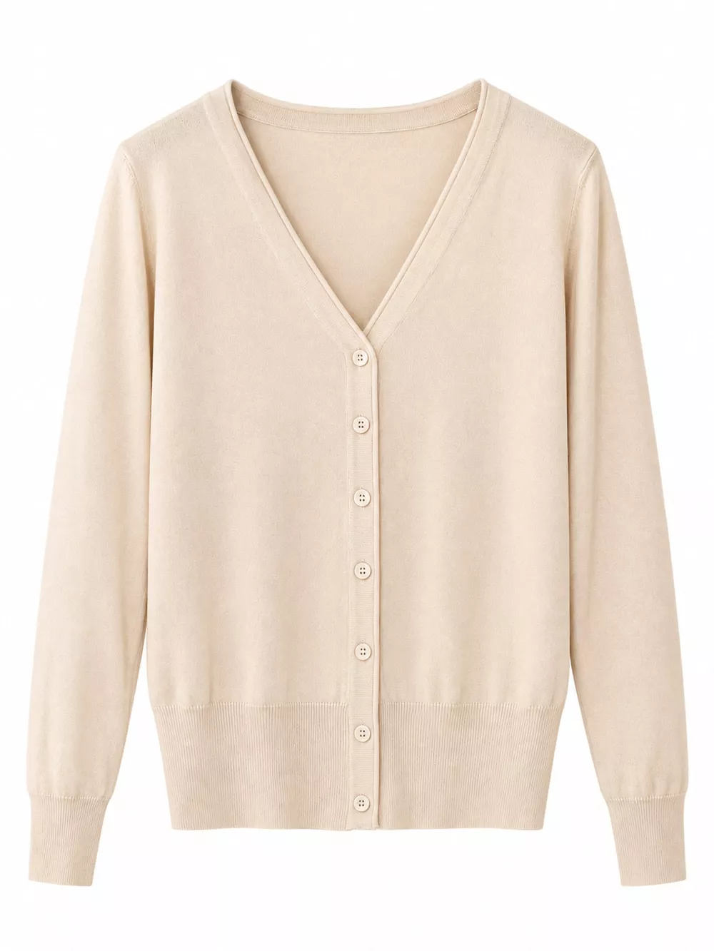 Classic V-Neck Button-Down Knit Cardigan, image 15