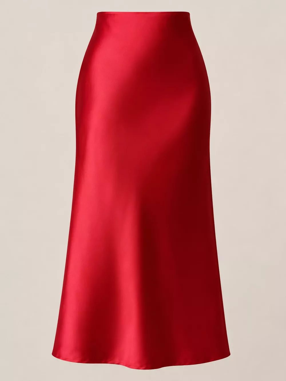 High-Waisted Satin Midi Skirt, image 20