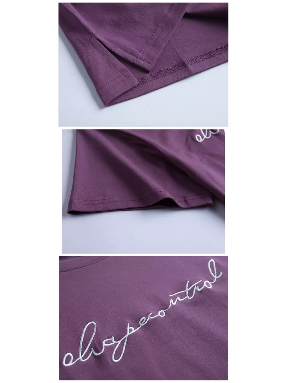 Full Size Letter Embroidered Round Neck T-Shirt Plus Size, image 9