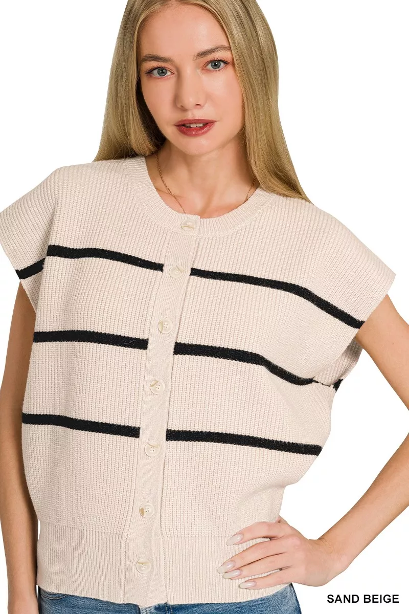 Striped Viscose Sweater Vest, image 3