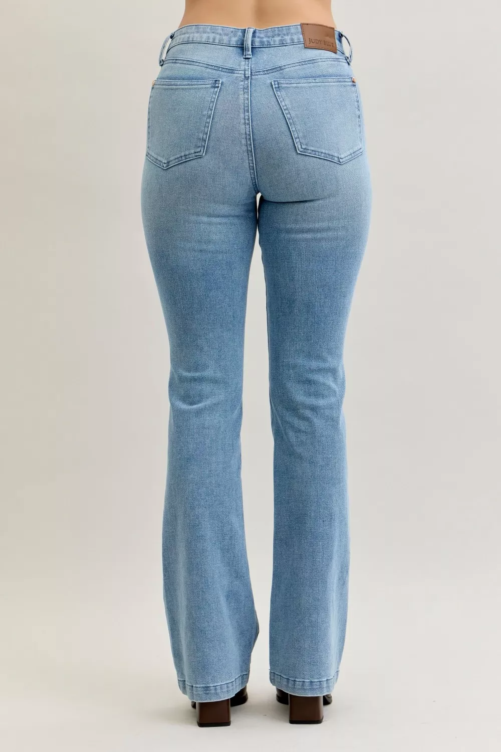 Full Size Mid Rise Bootcut Jeans with Contrast Wash & Front Patch Pockets Plus Size, image 12
