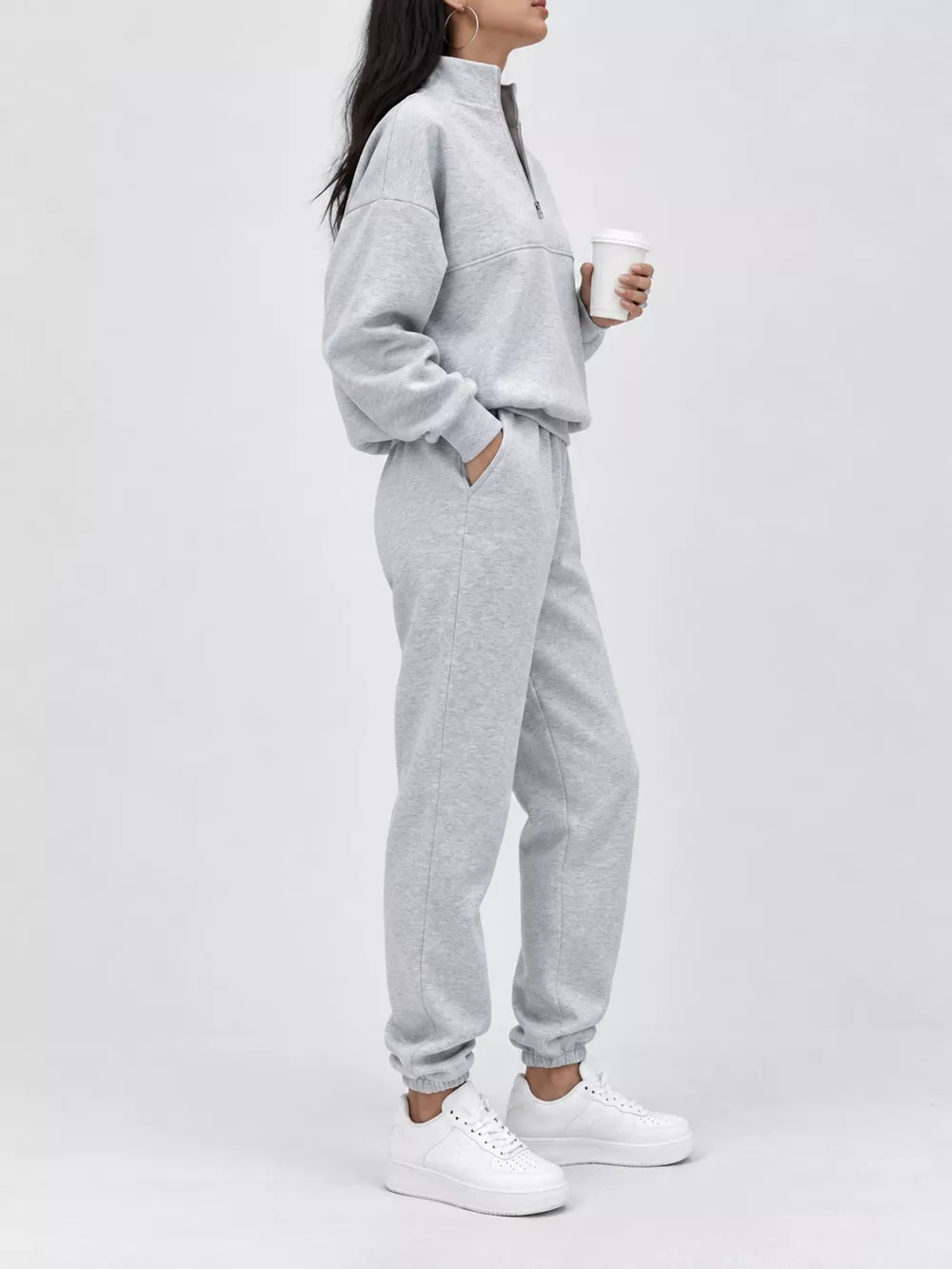 Half-Zip Sweatshirt and Joggers Set, image 5