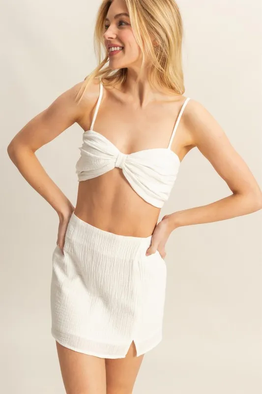 Ruched Bra Top and Mini Skirt Set, image 2