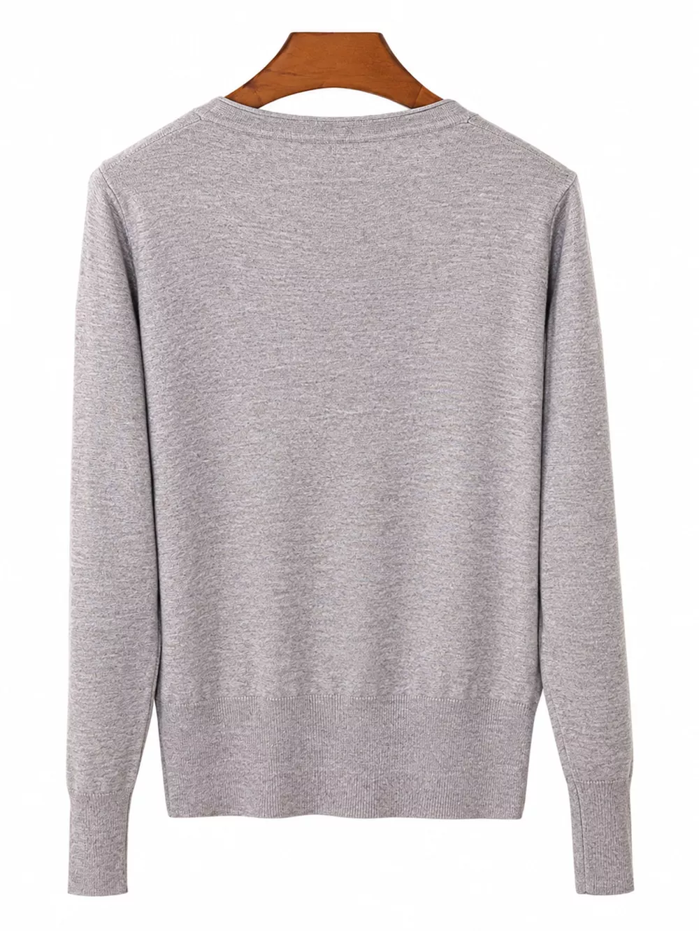Classic V-Neck Button-Down Knit Cardigan, image 48