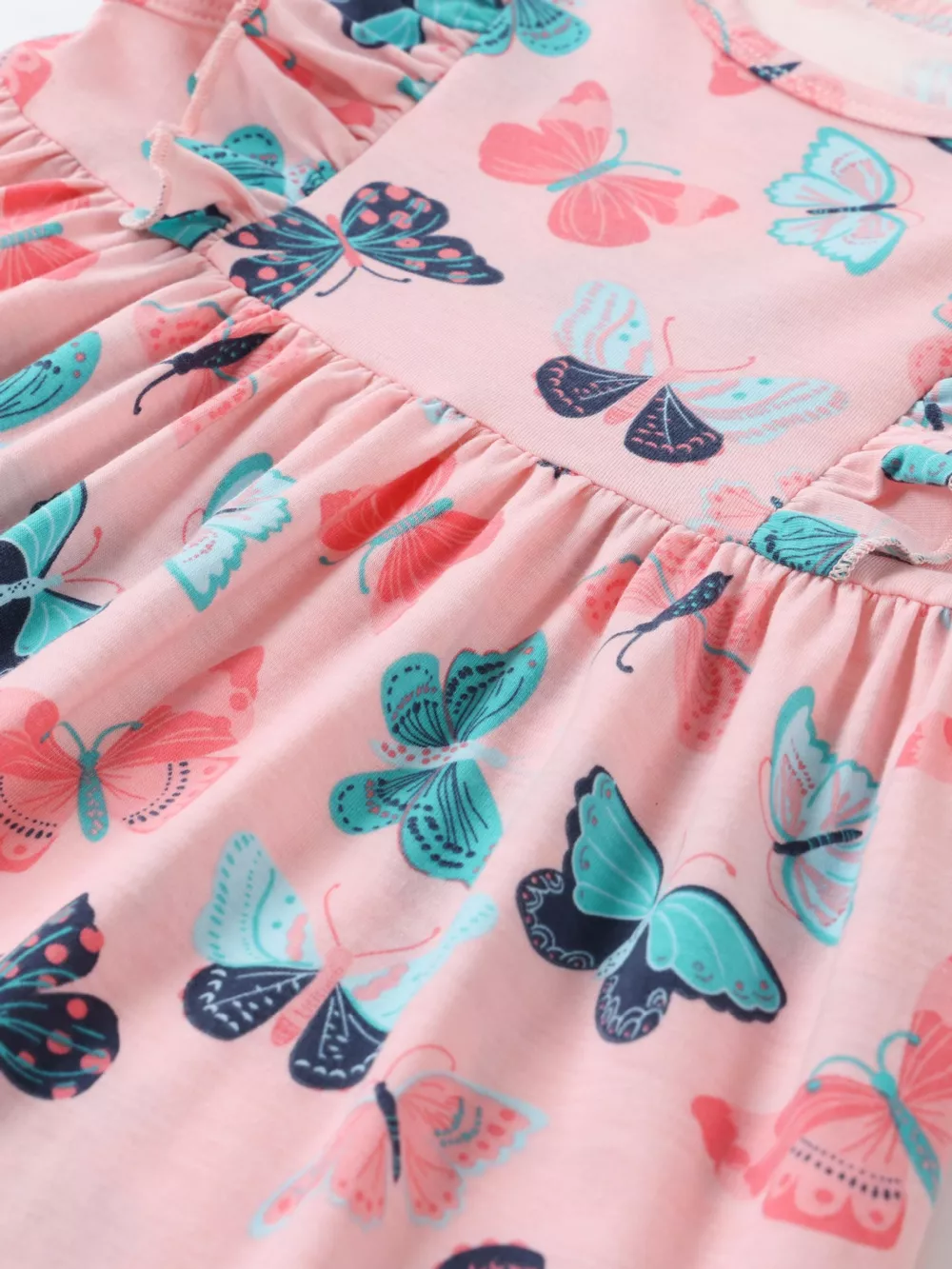 Children's Butterfly Print Ruffle Sleeve Dress, image 3