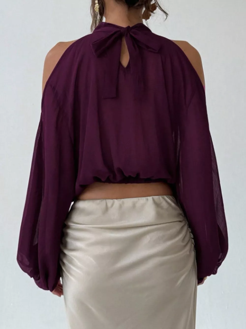 Cold-Shoulder Long Sleeve Blouse, image 18
