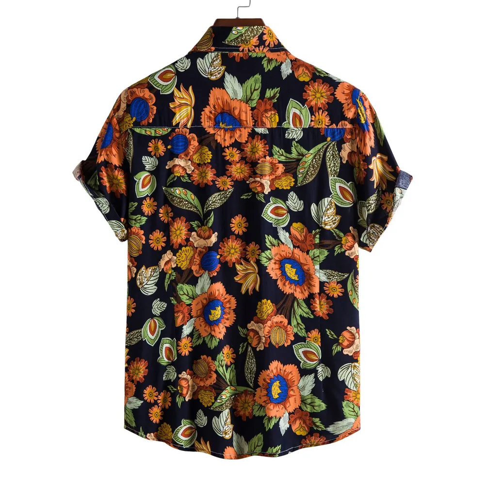 Men's Plus Size Button Down Tropical Floral Shirt, image 2