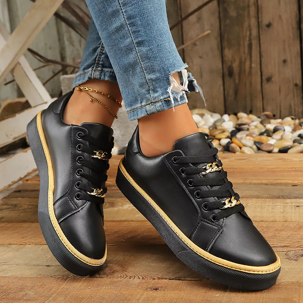 Round Toe Platform Sneakers, image 3