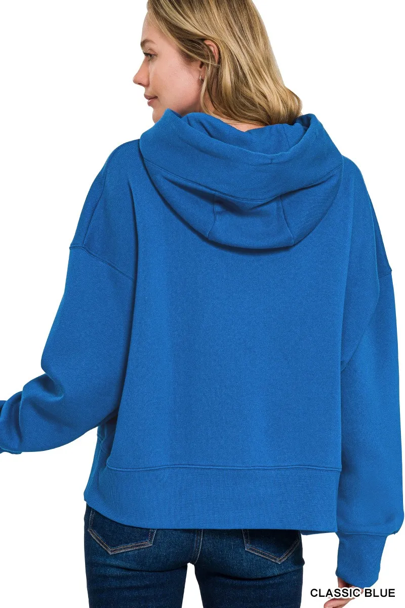 Oversized Fleece Kangaroo Pocket Hoodie, image 2