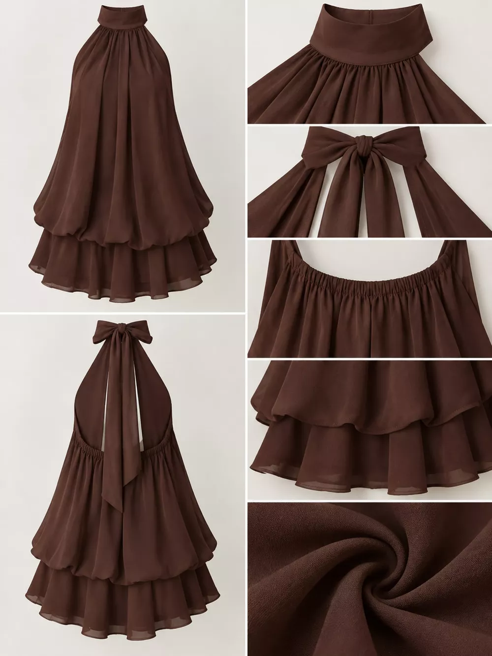 Halter Neck Ruched Mini Dress, image 16