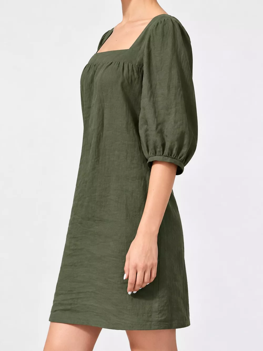 Square Neck Puff Sleeve Mini Dress, image 12