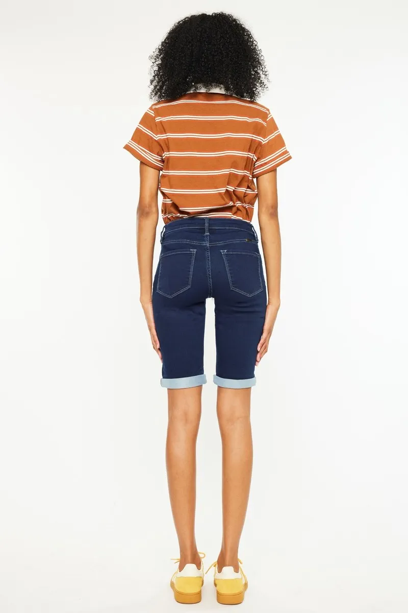 Mid Rise Bermuda Denim Shorts, image 3