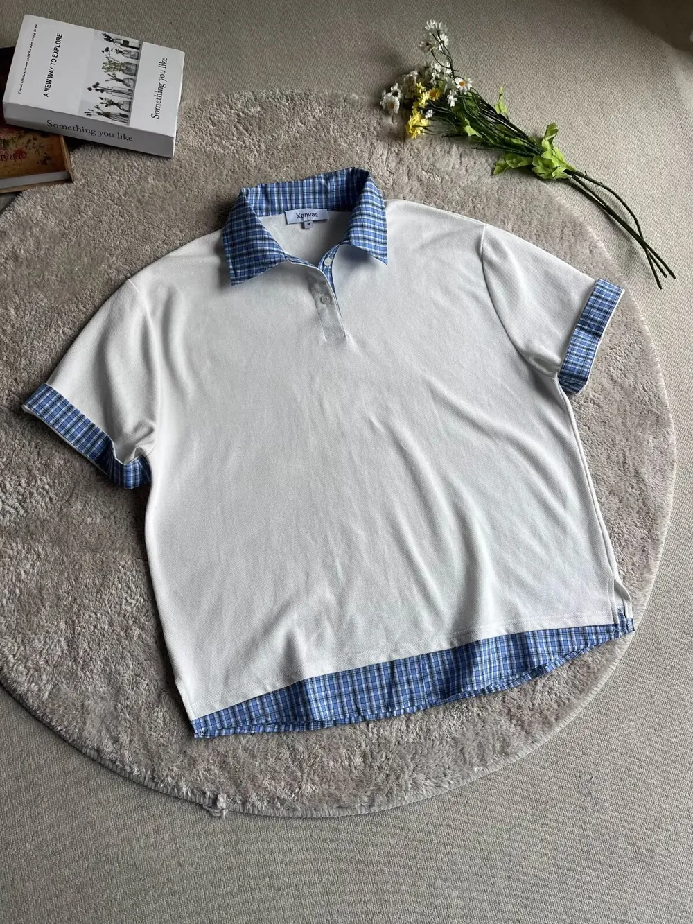 Men's Plaid Trim Short Sleeve Polo, image 2