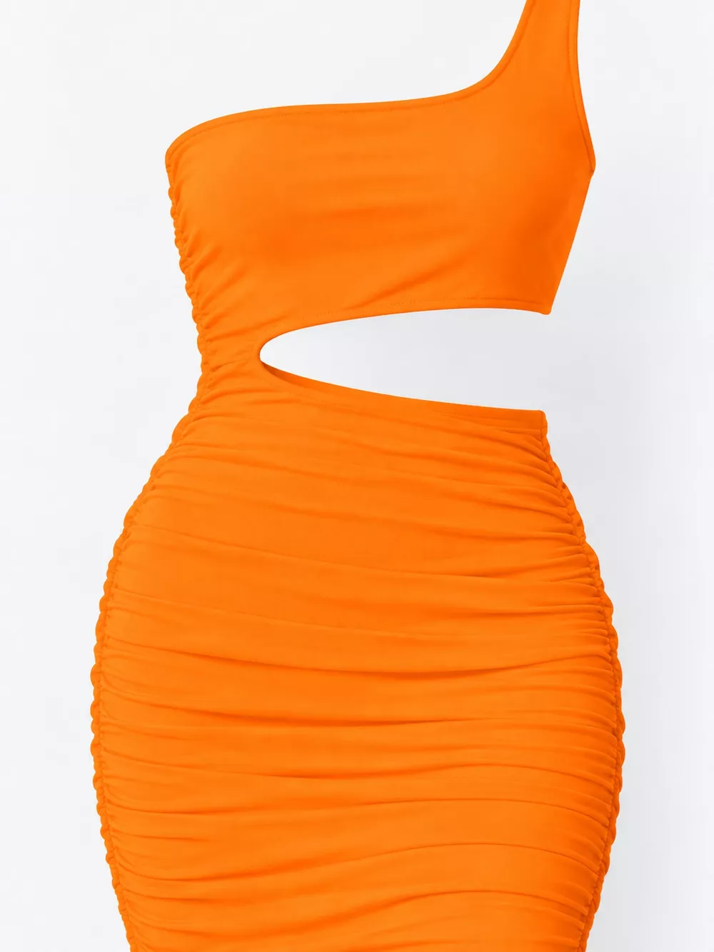 One-Shoulder Cutout Ruched Bodycon Mini Dress, image 94
