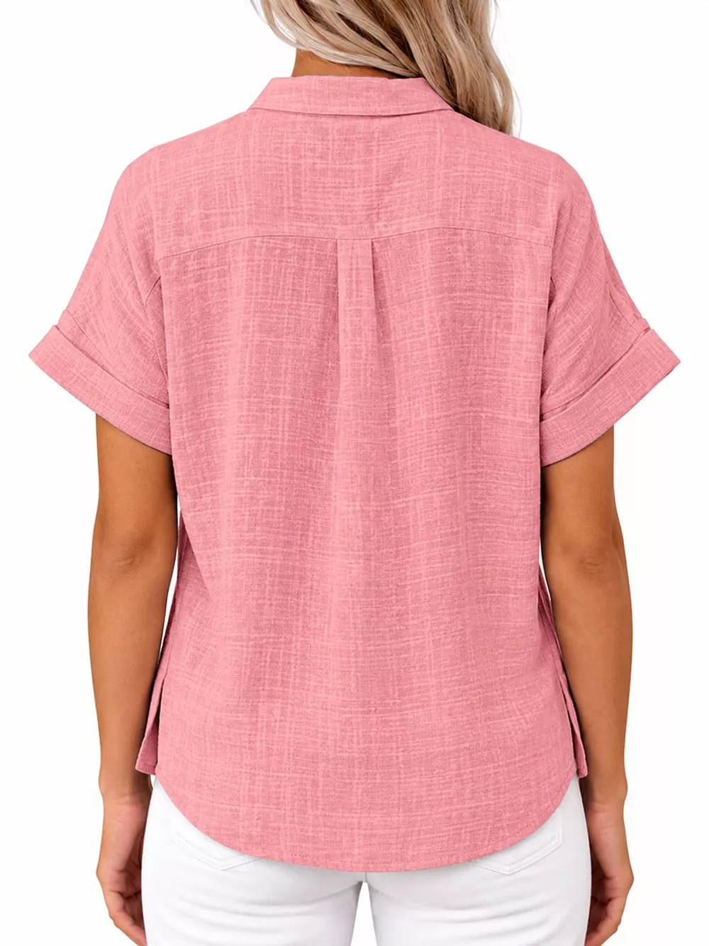 Full Size Button Up Short Sleeve Shirt Plus Size, image 28