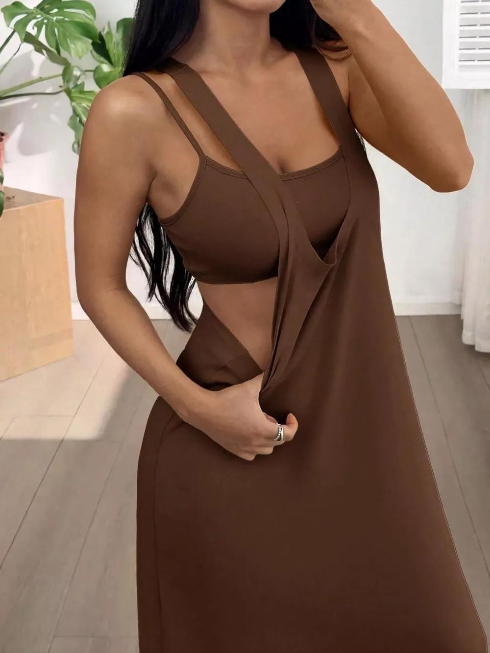 Scoop Neck Cami and Maxi Dress Set, image 12